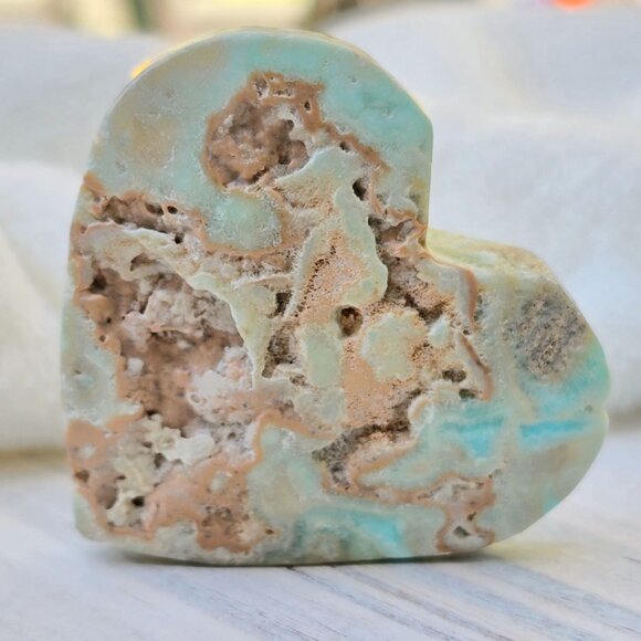Hemimorphite Heart–59g Blue-Green Crystal for Emotional Balance Grounded Healing - Picture 1 of 15